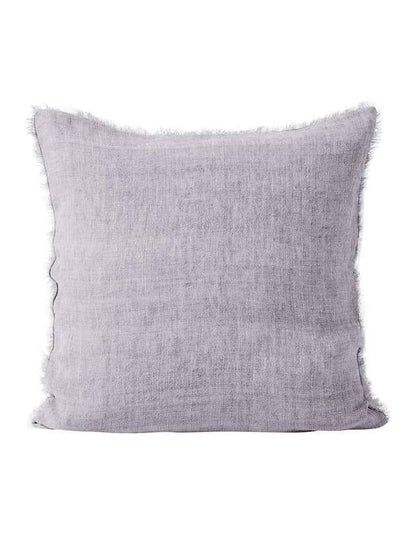 Vintage Linen Fringe Cushion in Lavender