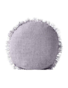 Vintage Linen Fringe Cushion in Lavender