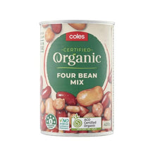 COLES ORGANIC BEANS 4 BEAN MIX 420G