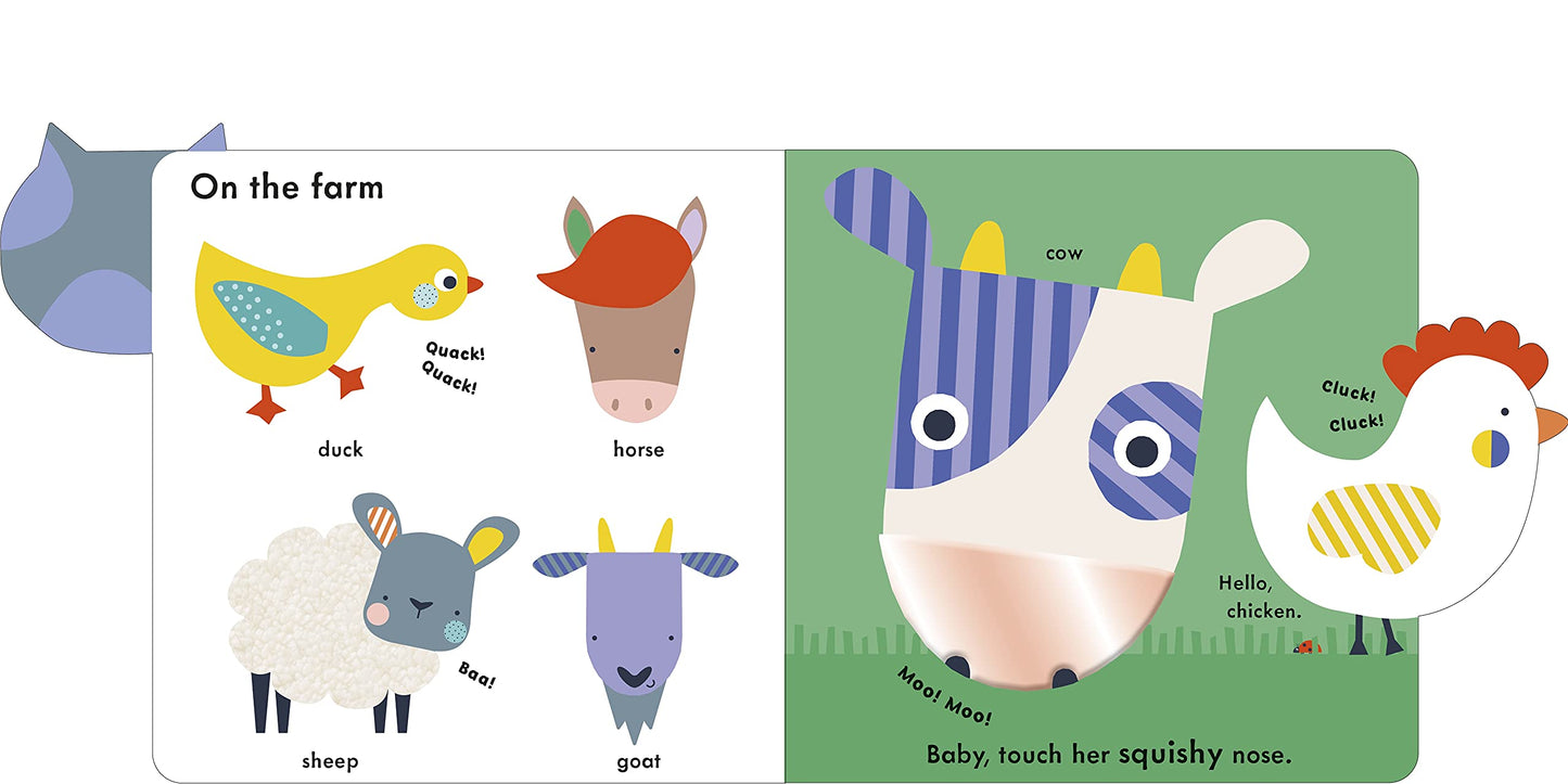 Baby Touch Animals Tab Book (Board Book) by Lemon Ribbon Studio Baby Gifts Idea Interactive Kids Book