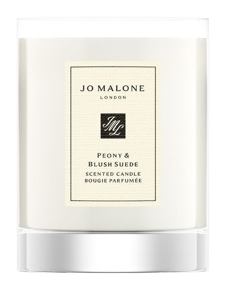 Peony and Blush Suede  Travel Candle