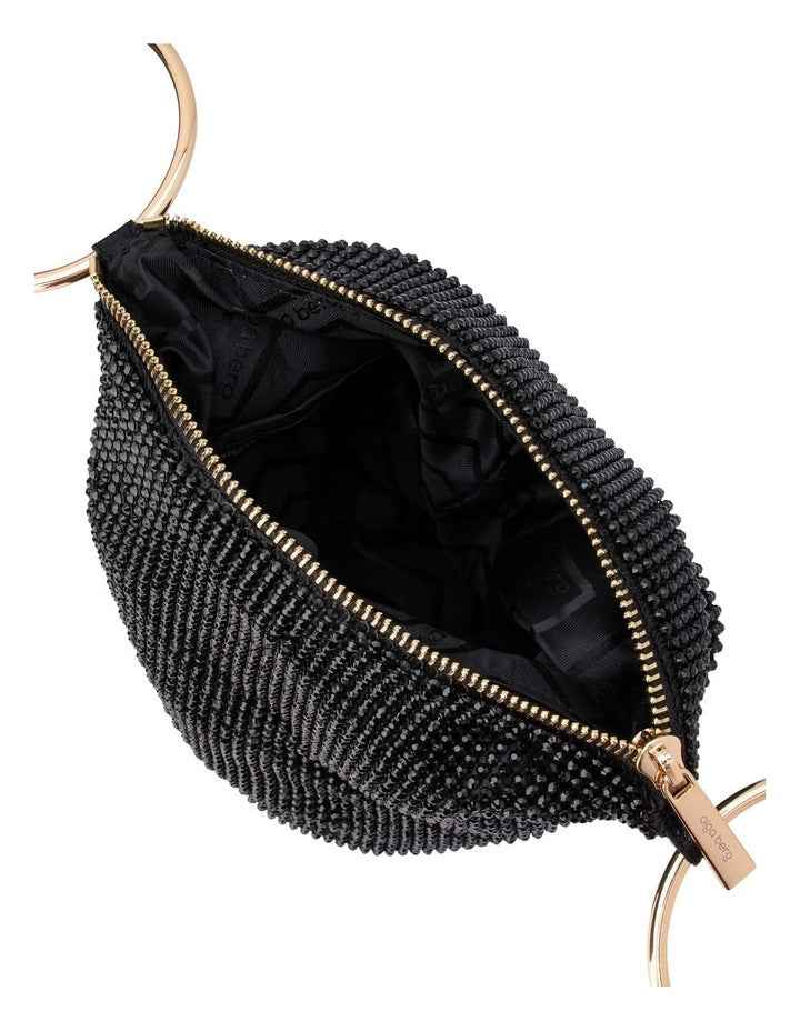 Ellie Crystal Mesh Top Handle Bag in Black