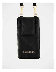 The Casey Gold Phone Bag Crossbody Bag in Black
