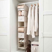 Linen Look Narrow Hanging Shelving with Drawers