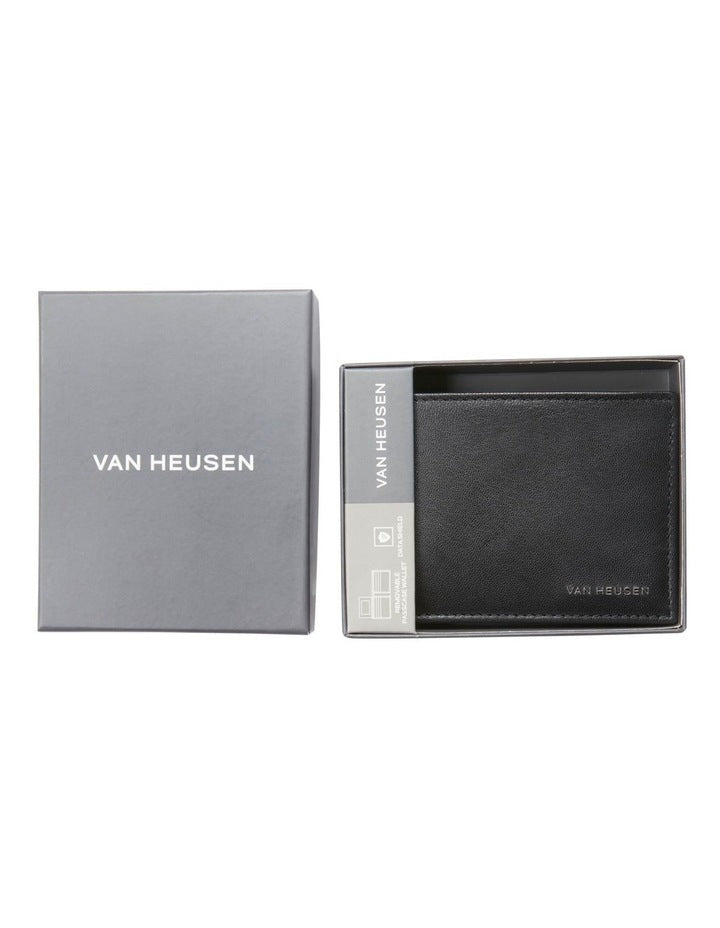 RFID Bi-Fold Wallet with Removable Pass Case in Black
