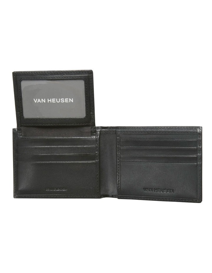 RFID Bi-Fold Wallet with Removable Pass Case in Black