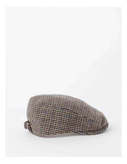 Houndstooth Driving Cap in Brown