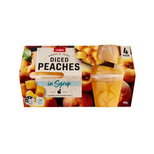 COLES DICED PEACHES IN SYRUP 4 PACK 480G