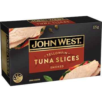 John West Smoked Yellowfin Tuna Slices 125g