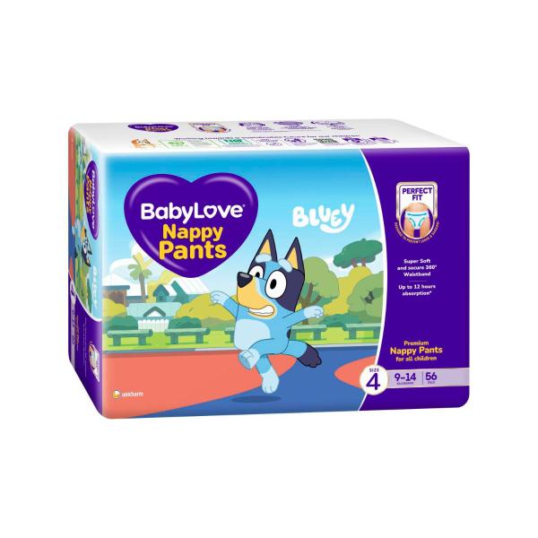 BABYLOVE NAPPY PANTS SIZE 4 (9-14KG) 56 PACK