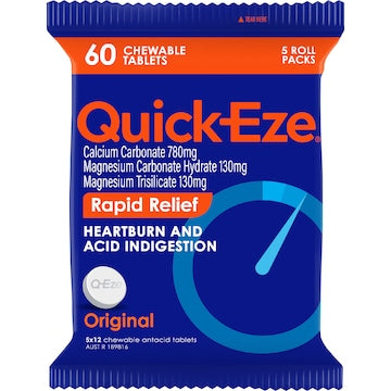 Quick-Eze Heartburn & Indigestion Relief Original 60 pack