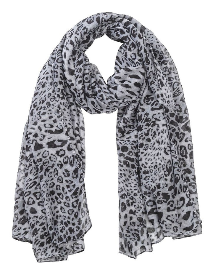 Animal Print Scarf in Grey