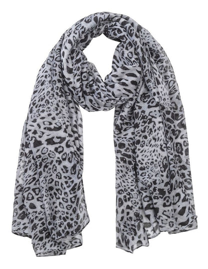 Animal Print Scarf in Grey