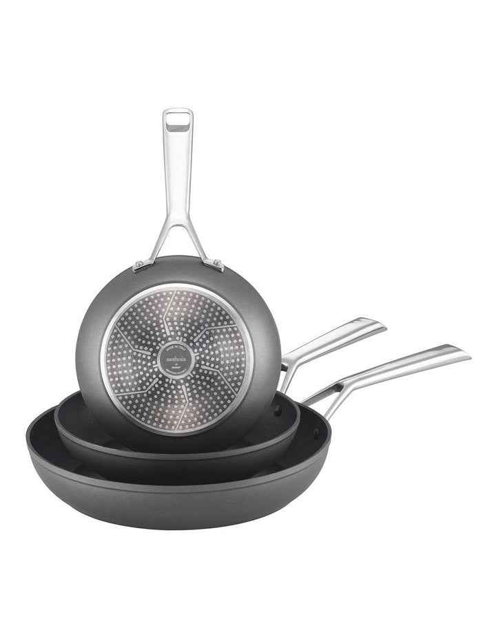 Per Bellezza Nonstick Induction Open Skillet Triple Pack in Grey