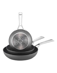 Per Bellezza Nonstick Induction Open Skillet Triple Pack in Grey