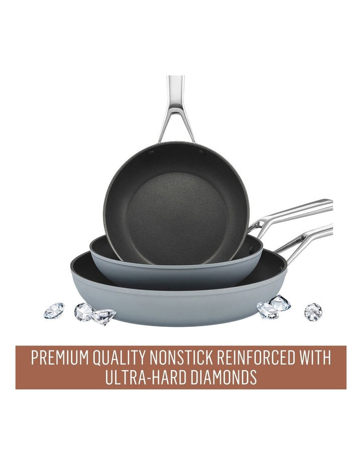Per Bellezza Nonstick Induction Open Skillet Triple Pack in Grey
