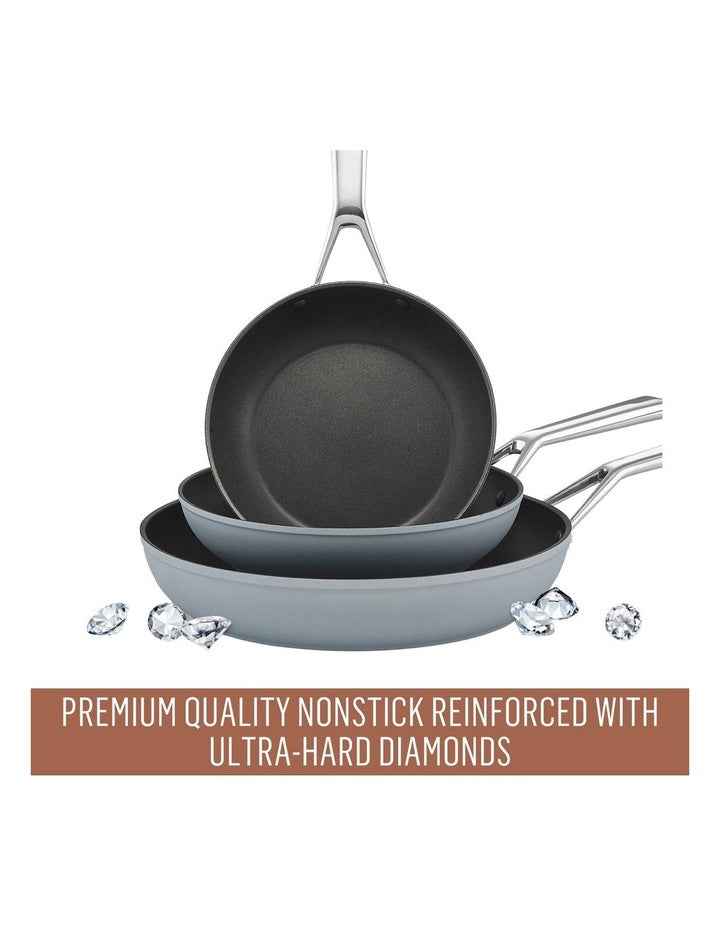 Per Bellezza Nonstick Induction Open Skillet Triple Pack in Grey