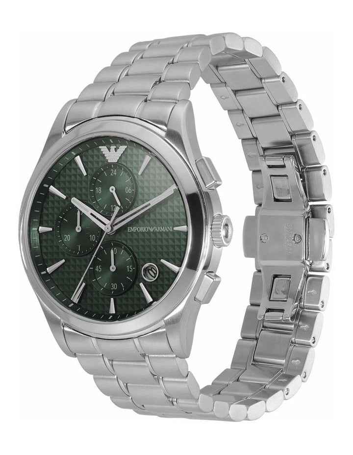 Men's Chronograph Watch with Green Dial