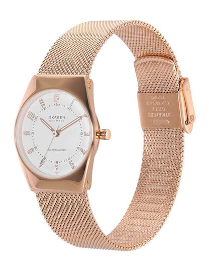 Grenen Lille Solar Powered Analogue SKW3078 Watch in Rose