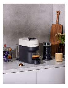Vertuo Pop Capsule Coffee Machine Bundle BNV150WHT4JAN1  in Coconut White