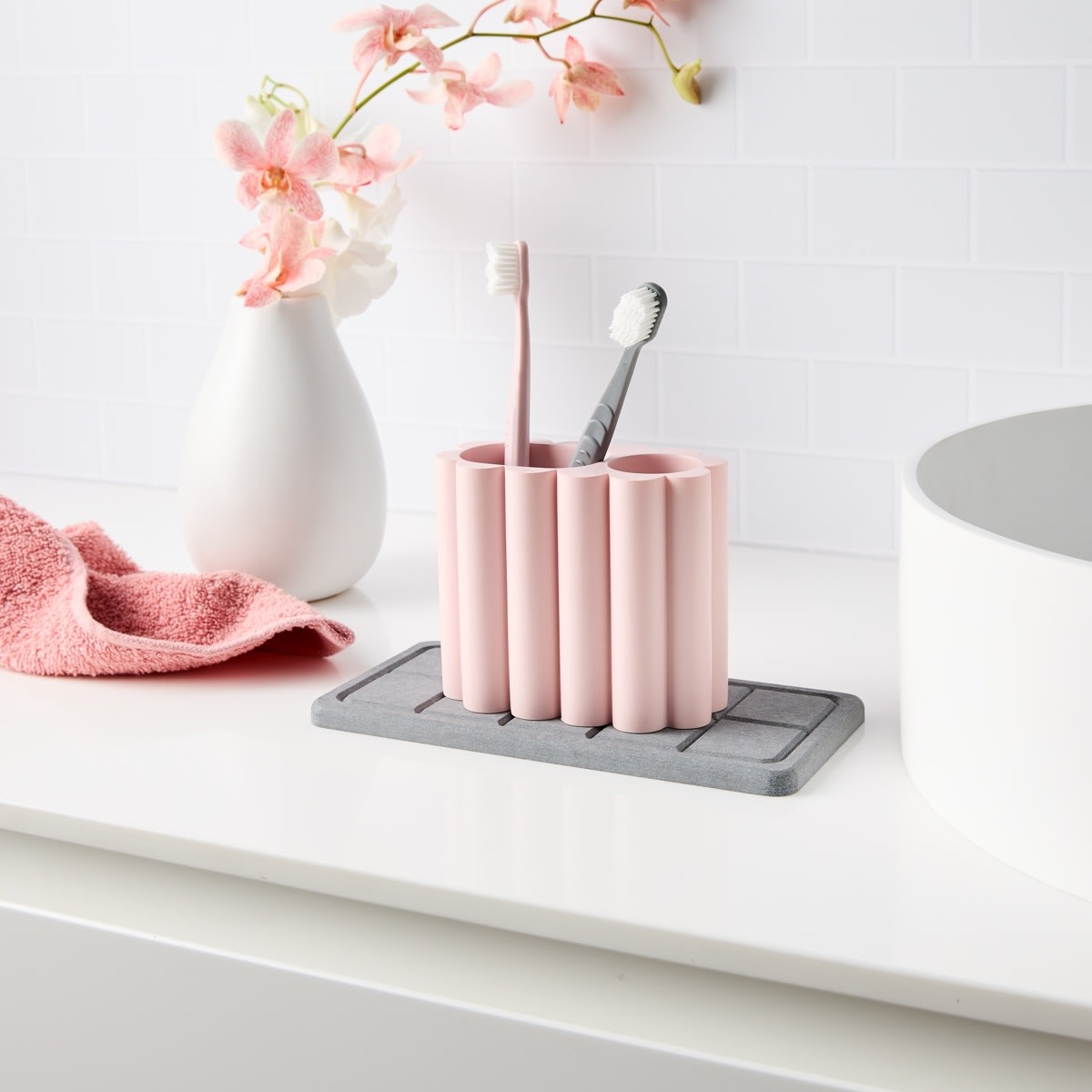 Stone Dry Bathmat and Tray Set