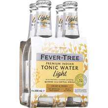 Fever-Tree Refreshingly Light Premium Indian Tonic Water Bottles 200ml x 4 Pack