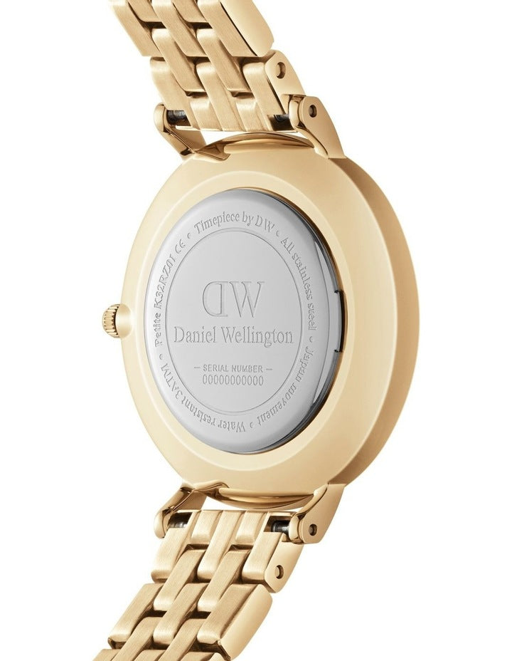 Petite 28mm 5-Link White Dial Watch in Gold