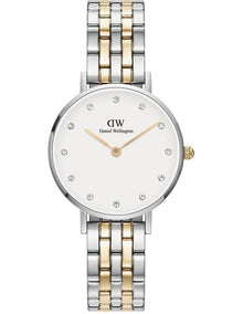 Petite Lumine 28mm 5-Link White Dial Watch in Two Tone