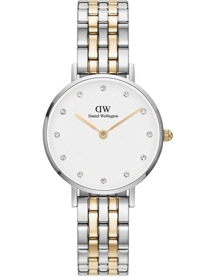 Petite Lumine 28mm 5-Link White Dial Watch in Two Tone