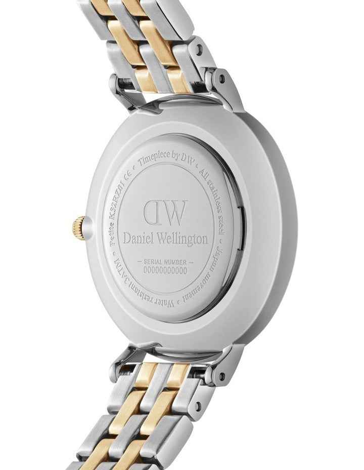 Petite Lumine 28mm 5-Link White Dial Watch in Two Tone