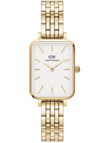 Quadro 26mm 5-Link White Dial Watch in Gold