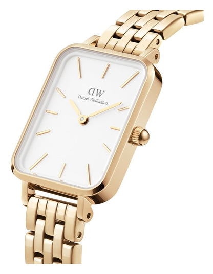 Quadro 26mm 5-Link White Dial Watch in Gold