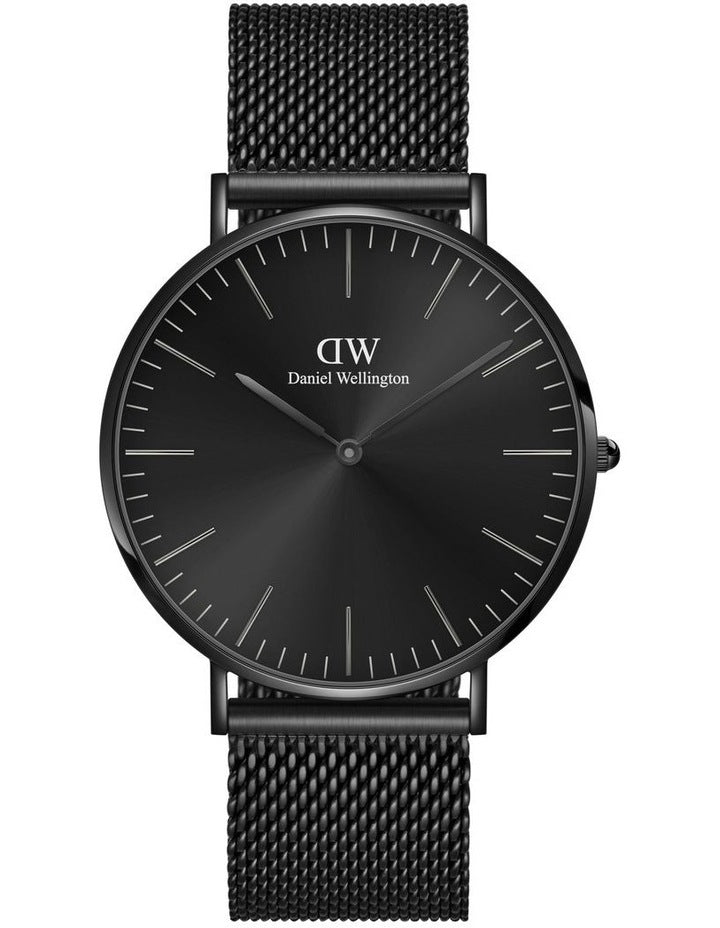 Classic 40mm Ashfield Black Dial Watch in Black