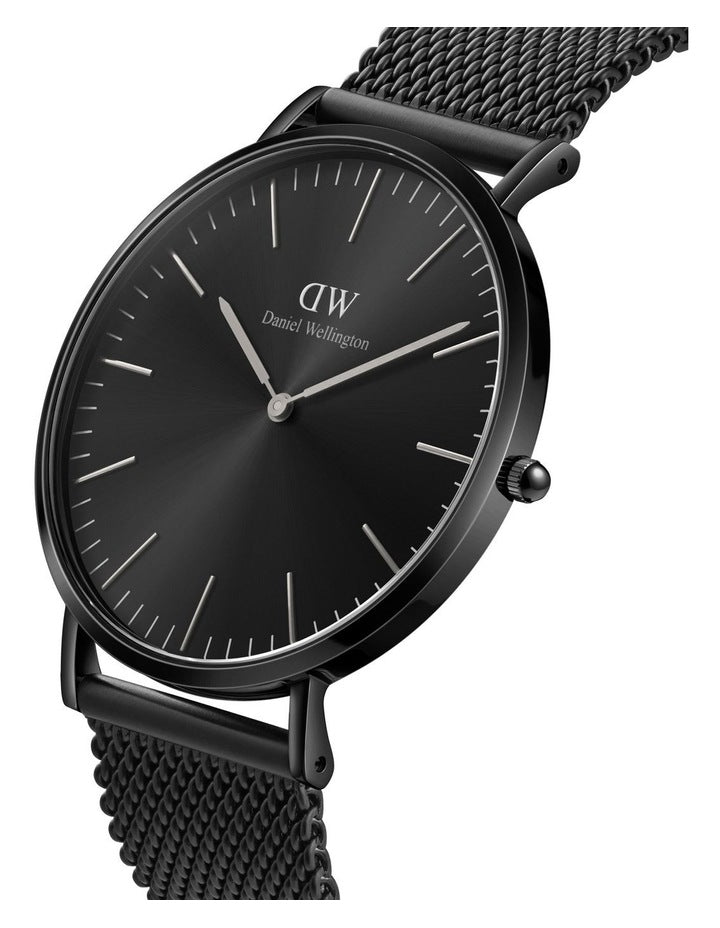 Classic 40mm Ashfield Black Dial Watch in Black