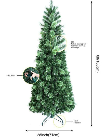 Aurora 180cm Pop Up Christmas Tree 661 Tips in Green