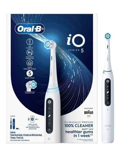 iO Series 5 Electric Toothbrush & 1 Gentle Clean Refill in White