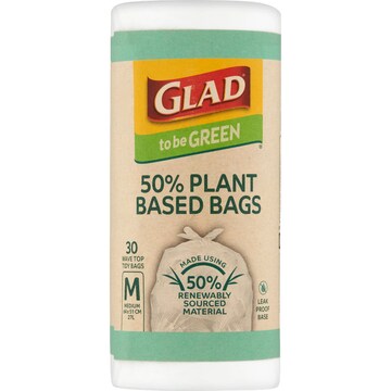 Glad To Be Green 50% Plant Based Kitchen Tidy Bags Medium 30 Pack