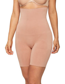 Bamboo Essentials High Waist Thigh Shaper in Mahogany