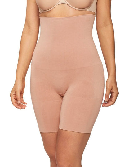 Bamboo Essentials High Waist Thigh Shaper in Mahogany