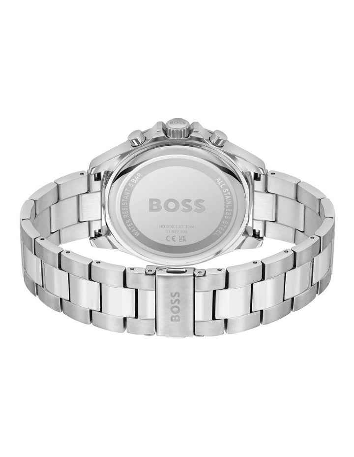 Stainless Steel Chronograph Watch with Date - Blue