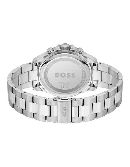 Stainless Steel Chronograph Watch with Date - Blue