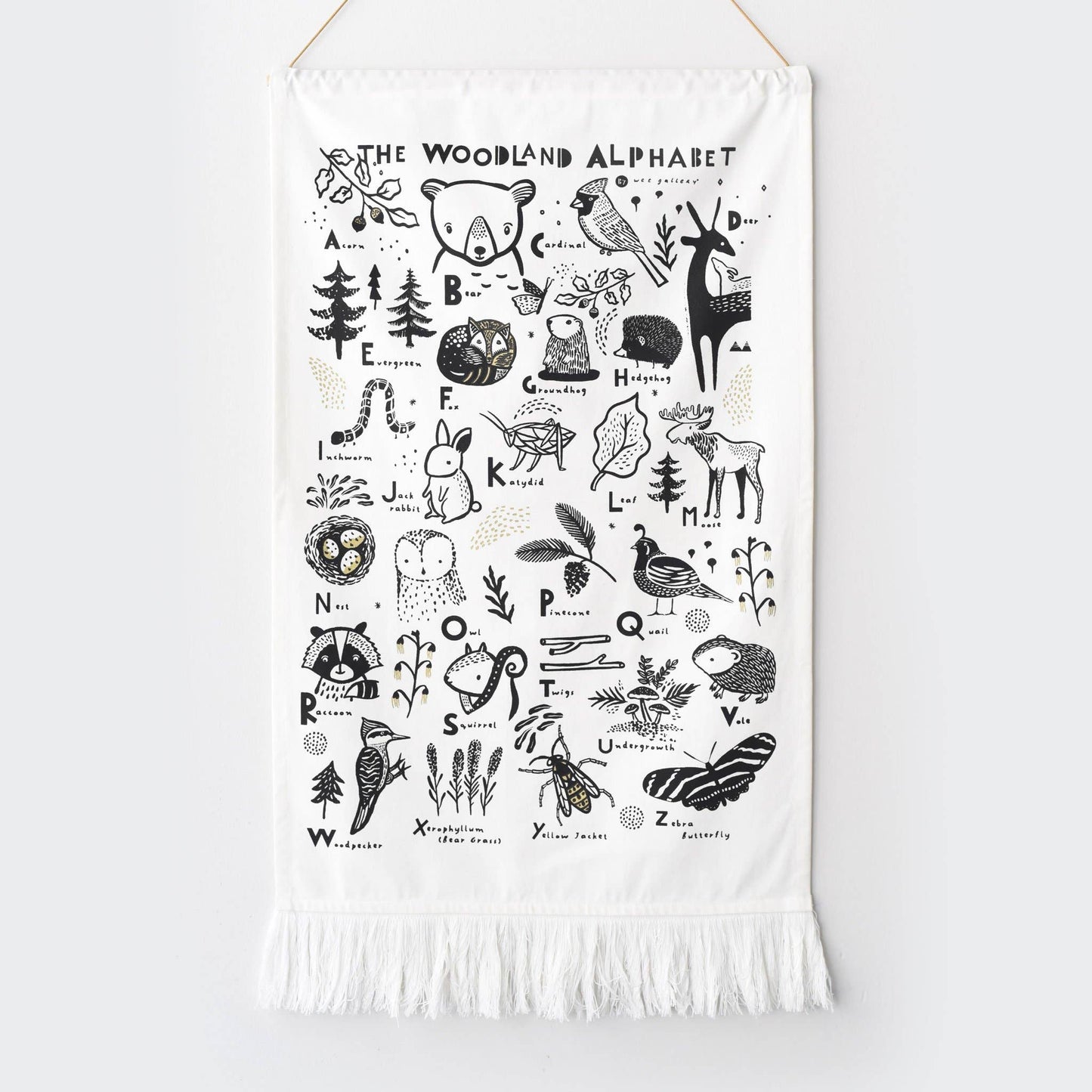 Wee Gallery Woodland Alphabet Printed Tapestry Baby Toys Baby Gifts Idea for 0m+