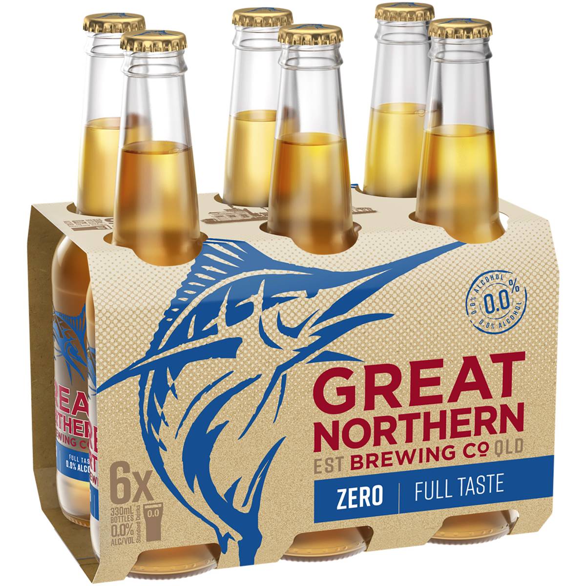 Great Northern Brewing Co Zero Alcohol Bottles 330ml x 6 Pack