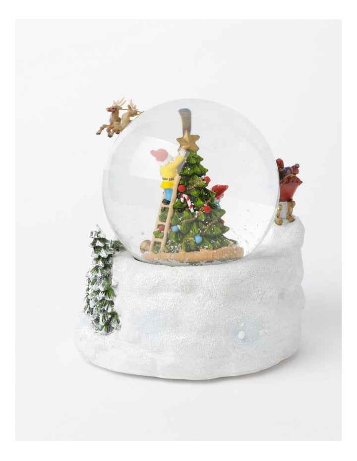 Heirloom Resin Christmas Tree & 3D Sleigh LED Snowglobe 17cm in Multi