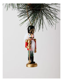 Heirloom Christmas Wooden Assorted Nutcracker Hanging Ornament 13cm in Red/Gold
