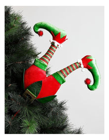 Nostalgia Christmas Fabric Elf Legs Pick 78cm in Multi