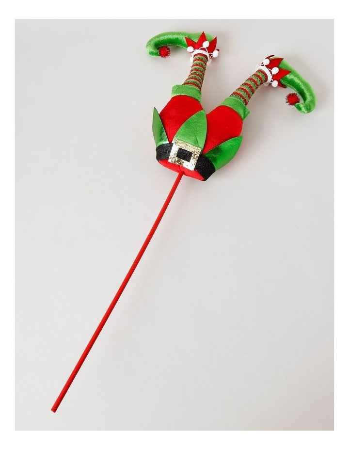 Candyland Christmas Fabric Elf Legs Pick 78cm in Multi