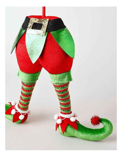 Candyland Christmas Fabric Elf Legs Pick 78cm in Multi