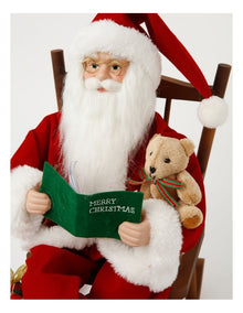 Heirloom Christmas Francis Rocking Chair Santa with Book 40cm in Red