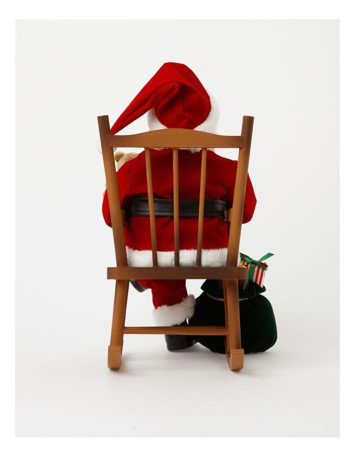 Heirloom Christmas Francis Rocking Chair Santa with Book 40cm in Red